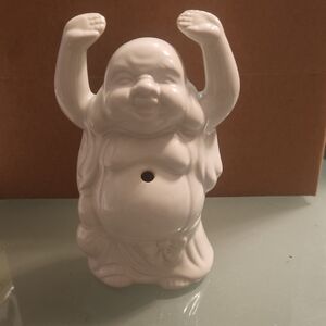 Source Unknown White Ceramic Buddha Figurine